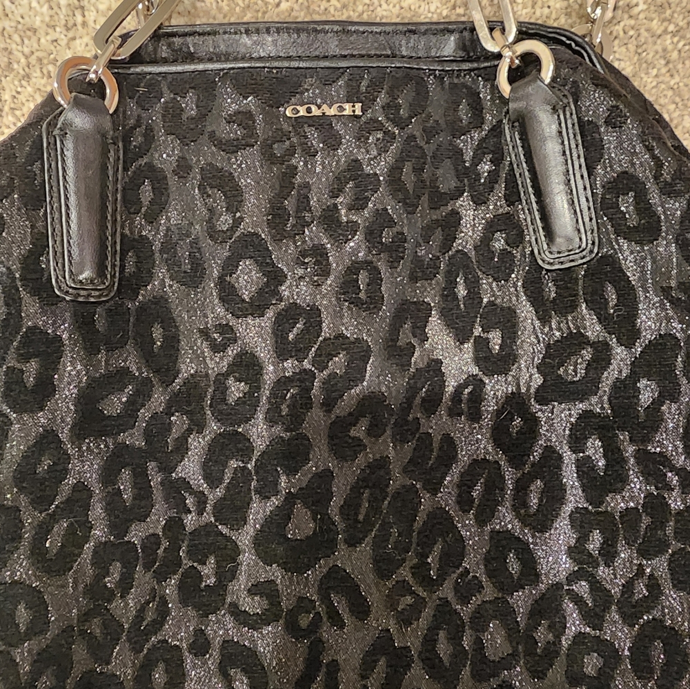Coach Black Leopard Print Women's Bag Set - Picture 4 of 6